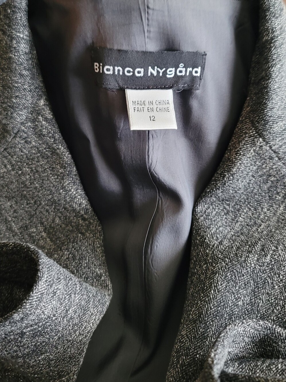 Nygard Charcoal Tweed Blazer Jacket 12 - Picture 3 of 11